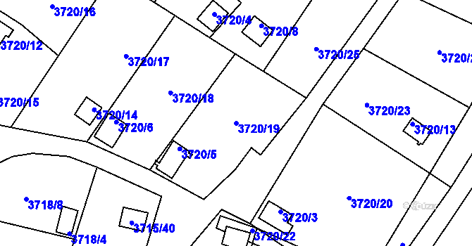 Parcela st. 3720/19 v KÚ Tachov, Katastrální mapa