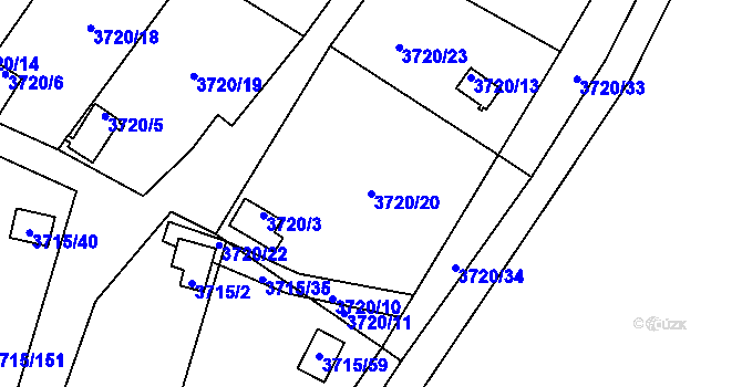 Parcela st. 3720/20 v KÚ Tachov, Katastrální mapa