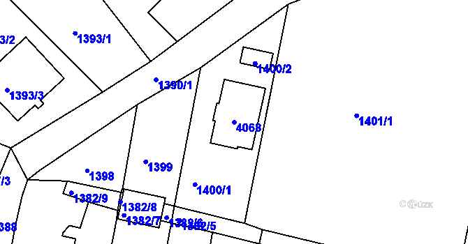 Parcela st. 4068 v KÚ Tachov, Katastrální mapa