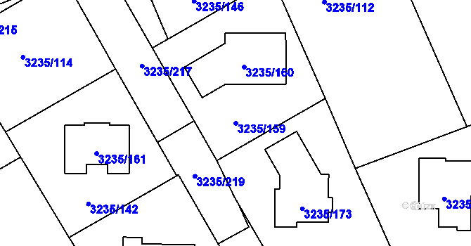 Parcela st. 3235/159 v KÚ Tachov, Katastrální mapa