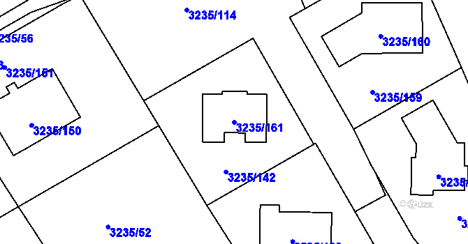 Parcela st. 3235/161 v KÚ Tachov, Katastrální mapa