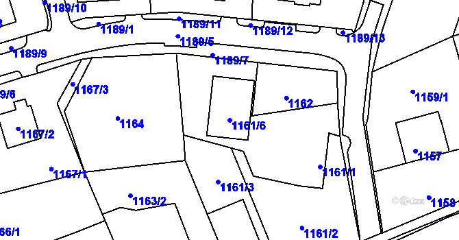 Parcela st. 1161/6 v KÚ Tachov, Katastrální mapa