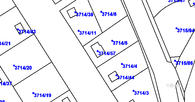 Parcela st. 3714/57 v KÚ Tachov, Katastrální mapa