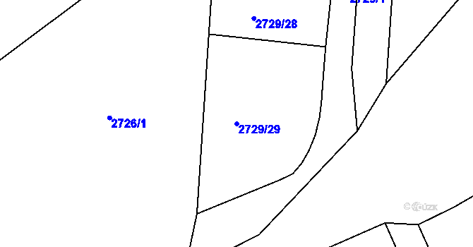 Parcela st. 2729/29 v KÚ Tachov, Katastrální mapa