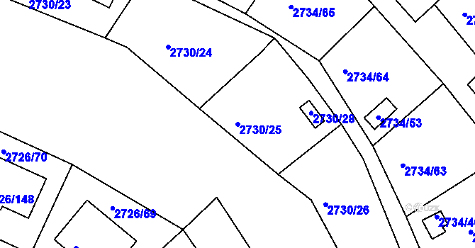 Parcela st. 2730/25 v KÚ Tachov, Katastrální mapa