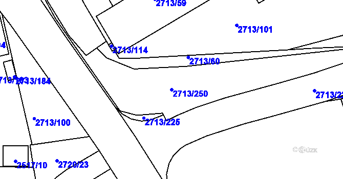 Parcela st. 2713/250 v KÚ Tachov, Katastrální mapa