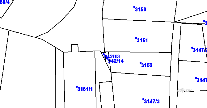 Parcela st. 942/13 v KÚ Tachov, Katastrální mapa