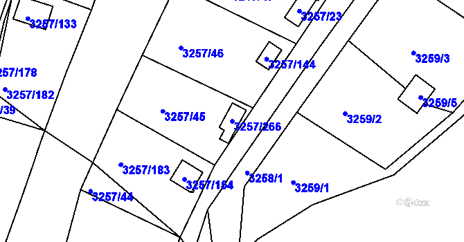 Parcela st. 3257/266 v KÚ Tachov, Katastrální mapa