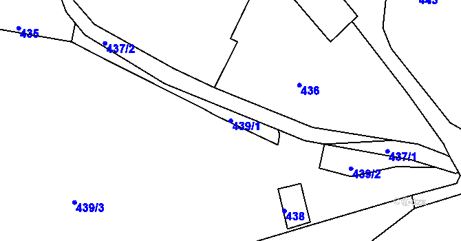 Parcela st. 439/1 v KÚ Tachov, Katastrální mapa