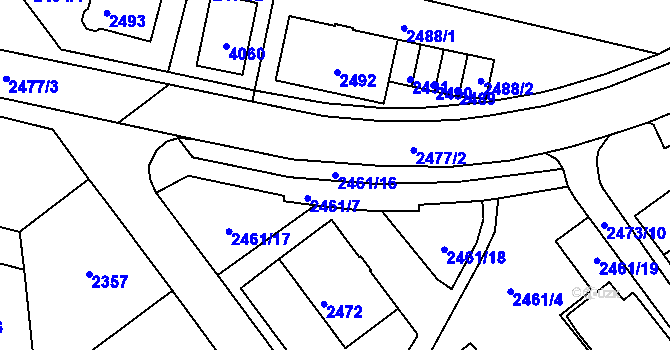 Parcela st. 2461/16 v KÚ Tachov, Katastrální mapa