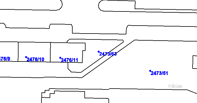 Parcela st. 2473/63 v KÚ Tachov, Katastrální mapa