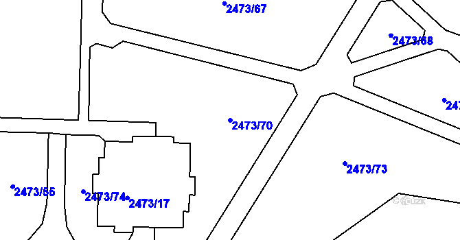 Parcela st. 2473/70 v KÚ Tachov, Katastrální mapa