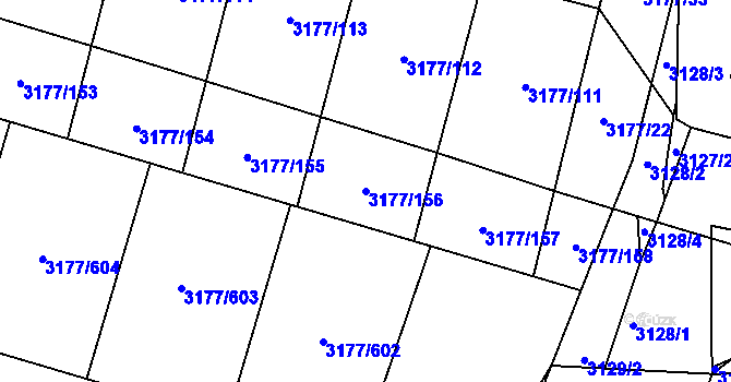 Parcela st. 3177/156 v KÚ Tachov, Katastrální mapa
