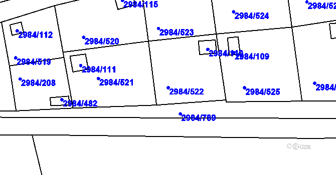 Parcela st. 2984/522 v KÚ Tachov, Katastrální mapa
