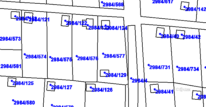 Parcela st. 2984/577 v KÚ Tachov, Katastrální mapa
