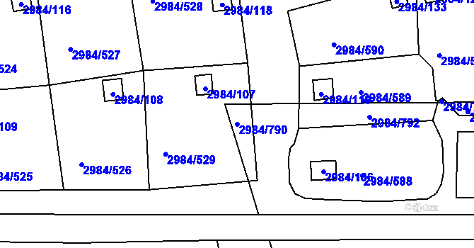 Parcela st. 2984/790 v KÚ Tachov, Katastrální mapa