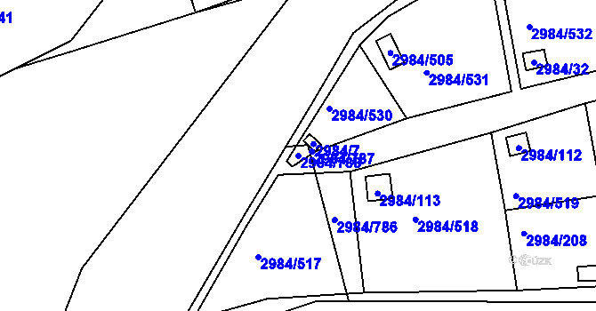Parcela st. 2984/788 v KÚ Tachov, Katastrální mapa