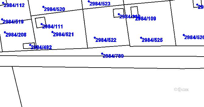 Parcela st. 2984/789 v KÚ Tachov, Katastrální mapa