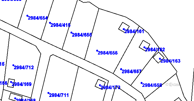 Parcela st. 2984/656 v KÚ Tachov, Katastrální mapa
