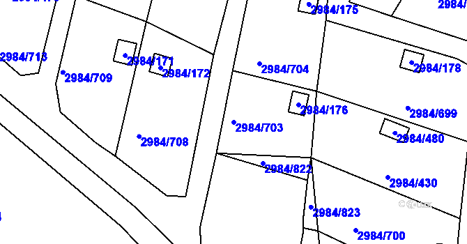 Parcela st. 2984/703 v KÚ Tachov, Katastrální mapa