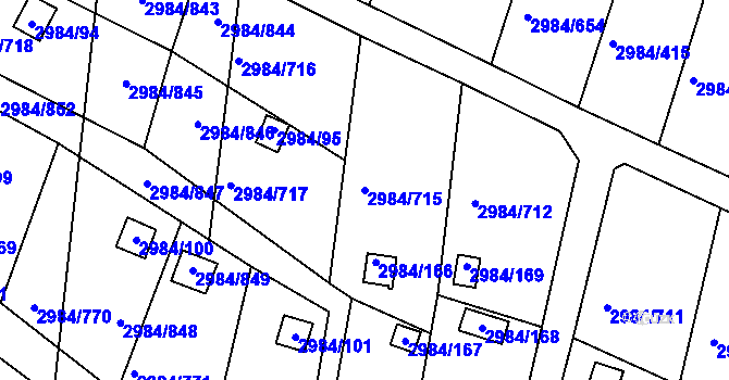 Parcela st. 2984/715 v KÚ Tachov, Katastrální mapa