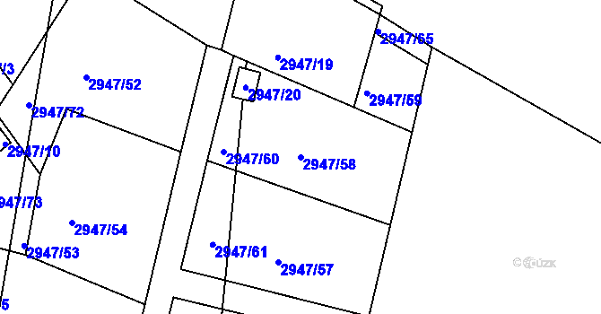 Parcela st. 2947/58 v KÚ Tachov, Katastrální mapa