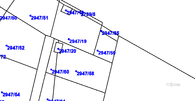 Parcela st. 2947/59 v KÚ Tachov, Katastrální mapa