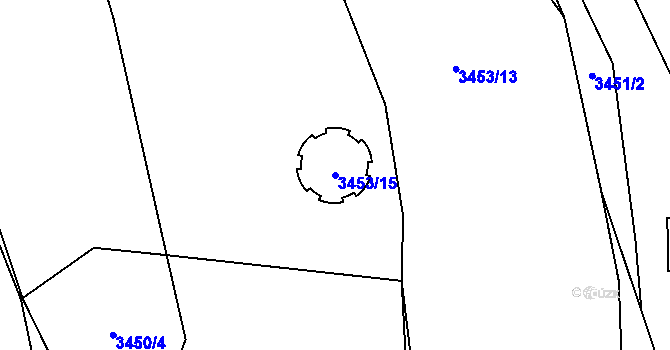 Parcela st. 3453/15 v KÚ Tachov, Katastrální mapa