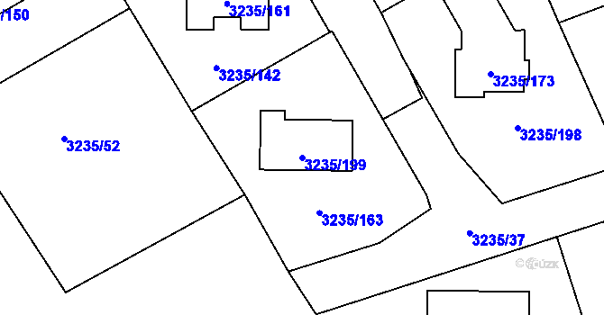 Parcela st. 3235/199 v KÚ Tachov, Katastrální mapa
