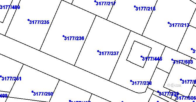 Parcela st. 3177/237 v KÚ Tachov, Katastrální mapa