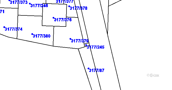 Parcela st. 3177/245 v KÚ Tachov, Katastrální mapa