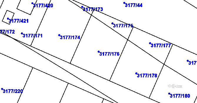 Parcela st. 3177/176 v KÚ Tachov, Katastrální mapa