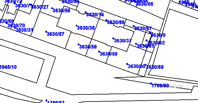 Parcela st. 3630/59 v KÚ Tachov, Katastrální mapa