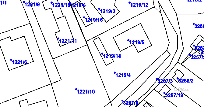 Parcela st. 1219/14 v KÚ Tachov, Katastrální mapa