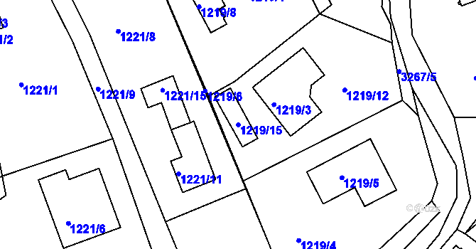 Parcela st. 1219/15 v KÚ Tachov, Katastrální mapa