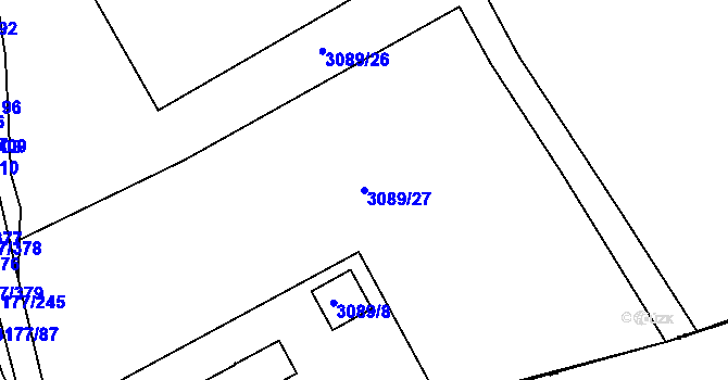 Parcela st. 3089/27 v KÚ Tachov, Katastrální mapa