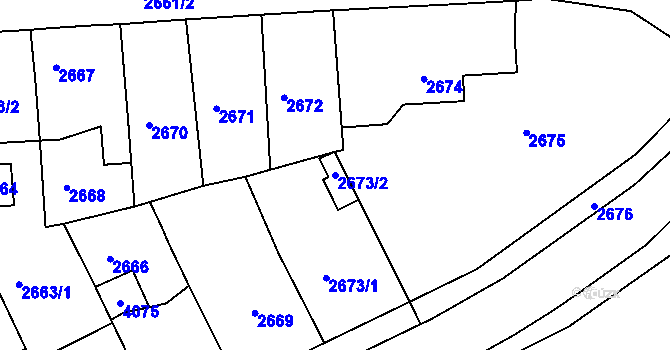 Parcela st. 2673/2 v KÚ Tachov, Katastrální mapa