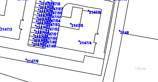 Parcela st. 2147/4 v KÚ Tachov, Katastrální mapa