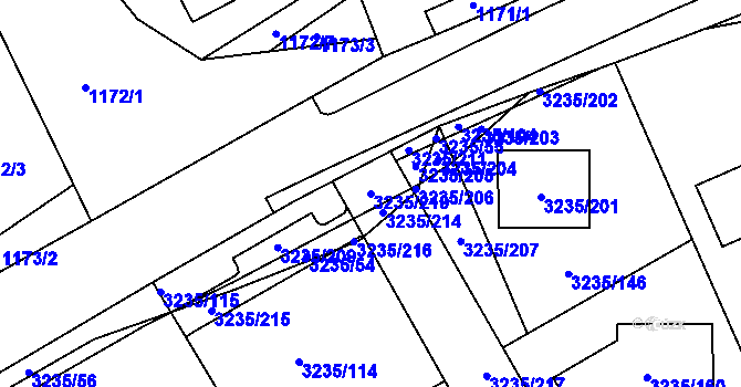 Parcela st. 3235/210 v KÚ Tachov, Katastrální mapa