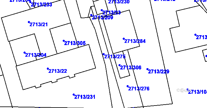 Parcela st. 2713/275 v KÚ Tachov, Katastrální mapa