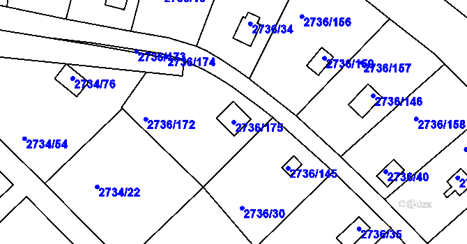 Parcela st. 2736/175 v KÚ Tachov, Katastrální mapa