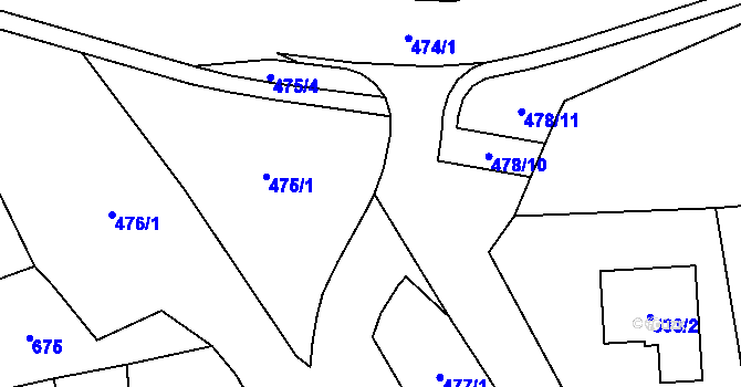 Parcela st. 476/6 v KÚ Tachov, Katastrální mapa
