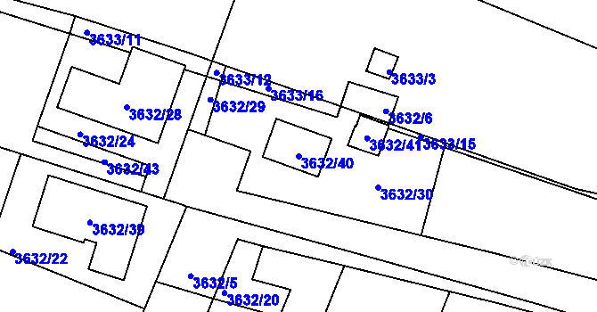 Parcela st. 3632/40 v KÚ Tachov, Katastrální mapa