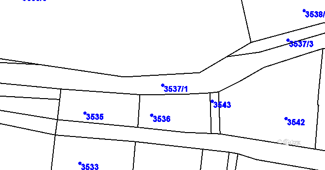 Parcela st. 3537/1 v KÚ Tachov, Katastrální mapa