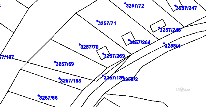 Parcela st. 3257/269 v KÚ Tachov, Katastrální mapa