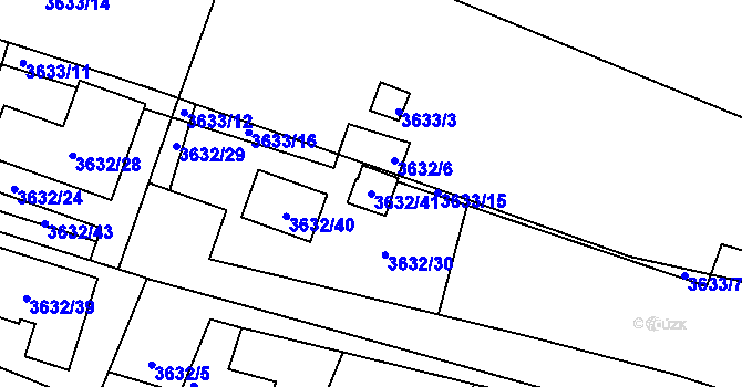 Parcela st. 3632/41 v KÚ Tachov, Katastrální mapa