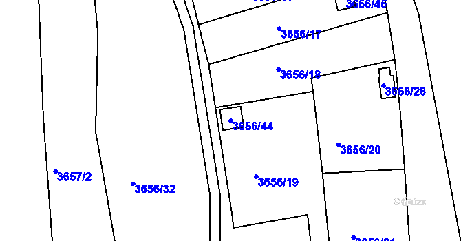 Parcela st. 3656/44 v KÚ Tachov, Katastrální mapa