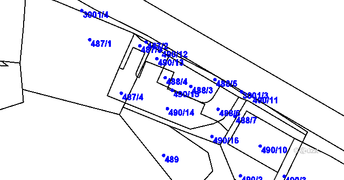 Parcela st. 490/15 v KÚ Tachov, Katastrální mapa