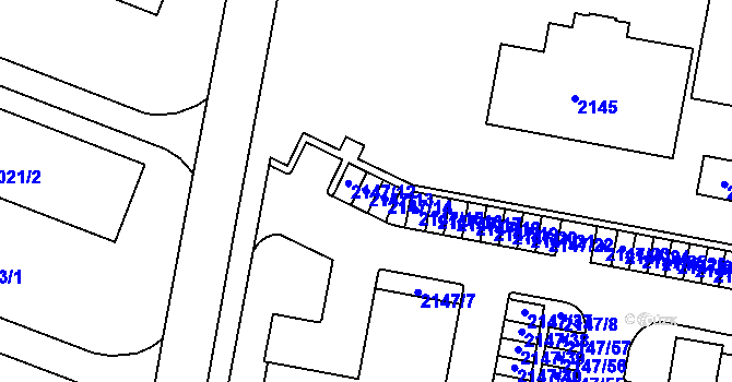 Parcela st. 2147/13 v KÚ Tachov, Katastrální mapa