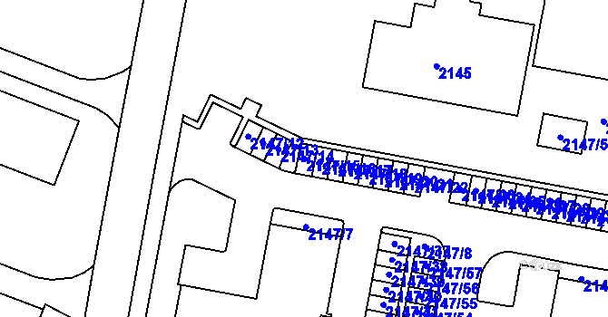 Parcela st. 2147/15 v KÚ Tachov, Katastrální mapa
